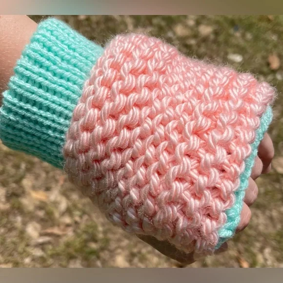 Handmade Hand Crafted Knit fingerless gloves S-XL hands Typing Gloves - Picture 2 of 5